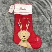 Pottery Barn Kids Monogrammed “Brandon” Quilted Labrador Christmas Stocking