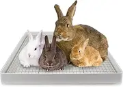 Extra Large Flemish Giant Rabbit Litter Box with Metal Grate, Bunny Toilet for Cage, Small Animal Potty Trainer