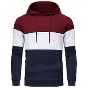 Men's Hoodie White Yellow Wine Army Green Khaki Hooded Color Block Pocket Sports Outdoor Daily Holiday Polyester Streetwear Basic Casual Spring Autumn / Fall