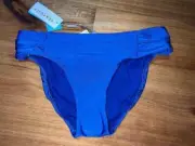 NWT LADIES SEAFOLLY CHINA BLUE RUCHED SIDE RETRO BIKINI PANTS SIZE 14
