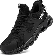 [LARNMERN] Safety Trainers Men Steel Toe Cap Trainers Anti-Smashing Breathable Light-Weight Cushioning Comfortable Fashion Safety Shoes 6-12UK