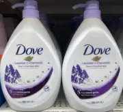 2 Bottle Dove 33.8 Oz Lavender & Chamomile Go Fresh Body Wash