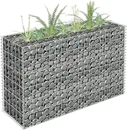 Raised Garden Bed, Elevated Planter Box Plant Container Gabion Galvanised Steel 90x30x60 cm