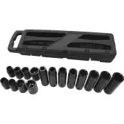 Ironton Standard & Deep Impact Socket Set, 16-Pc., 1/2in. Drive, Metric