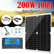 200W Solar Panel Kit 100A 12V Battery Charger Controller Caravan Boat Outdoor