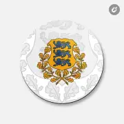 Estonia Coat Of Arms | 4'' X 4'' Round Decorative Magnet