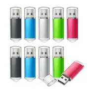 10 Pack 8GB USB 2.0 Flash Drive Memory Stick Thumb Drives (5 Mixed Colors: Bl...
