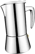 ASAKKURA Manual Espresso Maker Stovetop Camping Espresso Machine Drip Spout 304 Stainless Steel Portable Pot for Coffee