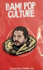 MIP-Bam! Pop Culture JON SNOW (Game of Thrones) Collectabl Enamel Pin! Fan Art
