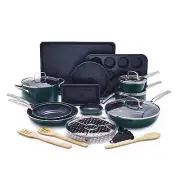 Blue Diamond Green Diamond cookware set 20Pc Set, Green