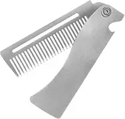 HONMEET Mini Pocket Travel Comb for Men Hair Beard Styling Grooming Tool Scalp Sweep Comb Silver Father's Day Present