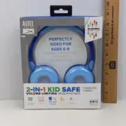 Altec Lansing Headphones Child Kids Safe Bluetooth Blue Wireless