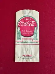 1929, Coca-Cola, "Un-Used" "No-Drip" Bottle Bag (Scarce / Vintage)