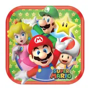 Super Mario Bros. Small Square Paper Plates (Pack of 8)