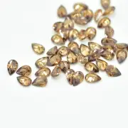 50pcs 2x3~13x18mm Brown Pear shaped CZ Stone Loose Cubic Zirconia Synthetic Gems