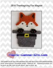 Thanksgiving Fox Magnet-Plastic Canvas Pattern or Kit