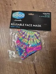 YOUTH Size GoGo Reusable Face Mask Shedrain Tye Dye Colors