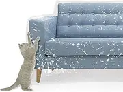 Plastic Couch Cover Pets | Cat Scratching Protector Clawing Deterrent | Heavy Duty Water Resistant Thick Clear Vinyl | Sofa Slipover Moving Long Term Storage