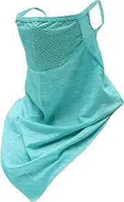 X AUTOHAUX Half Pack UV Face Shield Polyester Filter Multipurpose Neck Gaiter Mask Sun Protection Breathable Sky Blue 1 Pcs