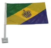 Mardi Gras Crown 12"x18" Car Flag ROUGH TEX® Knit Double Sided