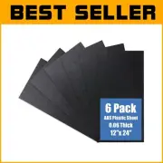 Impact-Resistant 12x24 Moldable ABS Plastic Sheets - Ideal for Crafters 6-Pack