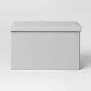Collapsible Double Dorm Storage Ottoman Gray - Room Essentials
