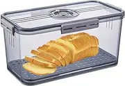 Bread Bin For Homemade Bread - Time Recording, Bread Storage Container,Bread Holder Bin, Airtight Loaf Bread Saver Bread Keeper Box With Air Valve For Homemade Bread