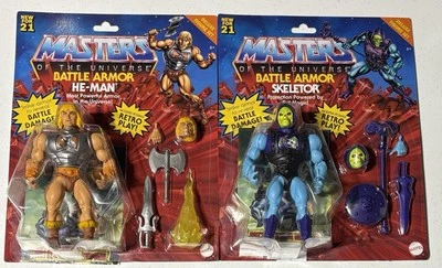 Mattel Masters of The Universe Origins Skeletor & He-Man Battle Damaged MOTU NEW