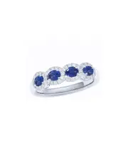 Diana M. Fine Jewelry 18K 1.17 ct. tw. Diamond & Sapphire Half-Eternity Ring