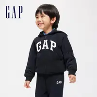 在飛比找momo購物網優惠-【GAP】幼童裝 Logo連帽外套-黑色(890199)