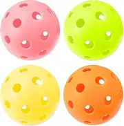 TEAONE Outdoor Pickleballs, 4 PCS High Elasticity & Durable Pickle Balls for All Style Pickleball Paddles (40 Holes)