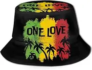 [Tonari] Bo-B Marl-Ey Rasta Lion Art for Reggae Lover Unisex Bucket Hat Summer Travel Beach Sun Hats Outdoor Cap