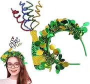 [Generic] Irish Headband - Green St.Patrick's Day Cloverleaf Headbands - Irish Hairband Holiday Costume Hair Accessories With Bowler Hat For Celebrating St. Patrick's Day