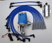 small cap BUICK 300 340 BLUE HEI Distributor + Chrome Coil + SPARK PLUG WIRES