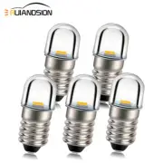 5PC 3V 6V Screw E10 2835 LED Torch Front Light Car Interior Dome Bulb Warm/White