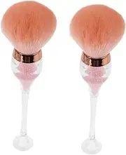 MOTHNUR 2pcs Nail Dust Cleaning Brush Portable Powder Removal Tool for Manicure Makeup Cleaning Soft Bristles Innovative Wine Shape for Home Salon Use