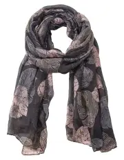 [Gregory Ladner] Leaf Print Scarf in Pink