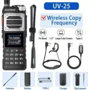 BAOFENG UV25 WALKIE TALKIE LONG RANGE TRI-POWER TWO WAY RADIO 48CM ANTENNA+CABLE