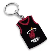 Miami Heat NBA Basketball Rubber Keyring with Team Logo Screen Print