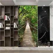Door Stickers Forest Suspension Bridge DIY Door Sticker Home Decoration Wall Stickers Living Room Porch Art Mural Wallpaper (Size : 95x215cm)