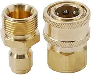 Brass Pipe Thread Connector Kit, High Pressure Washer Spout Kit, Female/Male M22 Quick Connect Socket