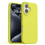 ZUSLAB for Apple iPhone 16 Plus Case Liquid Silicone Anti-Scratch Gel Rubber Shockproof Protective Cover with Soft Microfiber Lining (2024) - Yellow