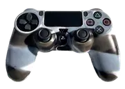 Silicone Cover For PS4 Controller Case Skin - Glossy Grey/Brown Swirls