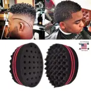 2× Wave Barber Hair Brush Sponge Tool Dreads Afro Locs Twist Curls Coil Braids