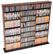 Home DVD Storage Media Cabinet CD VHS Blu-Ray Multimedia Wall Unit Tower Shelf