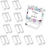 10 Pieces Acrylic Stands Clear Place Card Holders, Acrylic Sign Holders Table Number Stands with Card Slot Table Display Wedding Sign Holders Stand for Numbers Photos Office Menu Meeting