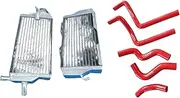 All Aluminum Radiator + Hose Compatible For CR125 CR125R CR 125 R(Green)