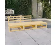 Solid Pinewood Garden Lounge Set Outdoor Patio Furniture Modular Sofa Section