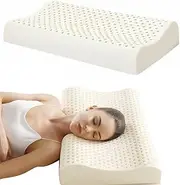 Cervical Orthopedic Latex Sleeping Pillow; for Neck, Shoulder, and Back Pain Relief; Helps Spinal Alignment; Back and Side Sleeping,Import from Thailand Neck Pillow,Speciality Medical Pillows