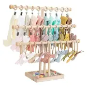 Headband Holder Stand Storage for Baby, 3 Tier Wooden Bow Organizer for Girls